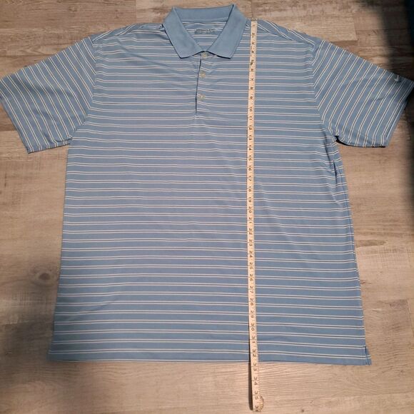Nike Golf Shirt Mens XXL Dri Fit Polo Shirt Collar Vent Blue Logo Tatum Ranch - Picture 4 of 9